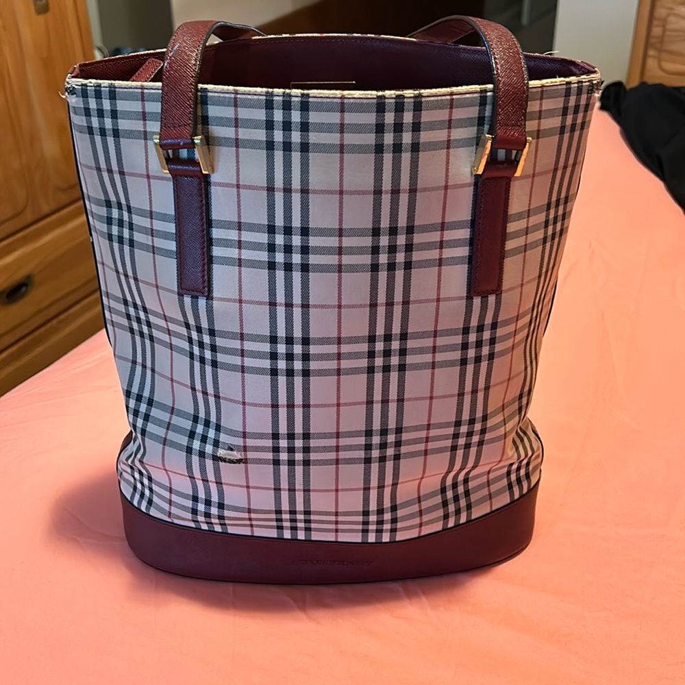 BURBERRY Logo Nova Check Tote Shoulder Bag